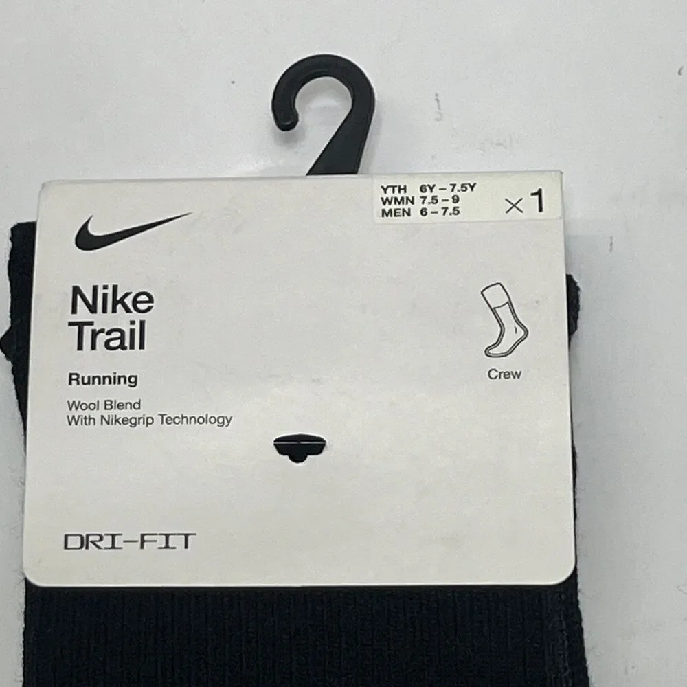 Nike Trail Running Wool Blend Dri-Fit crew Socks HF7155 500 M‎ 6-7.5 /W 7.5-9